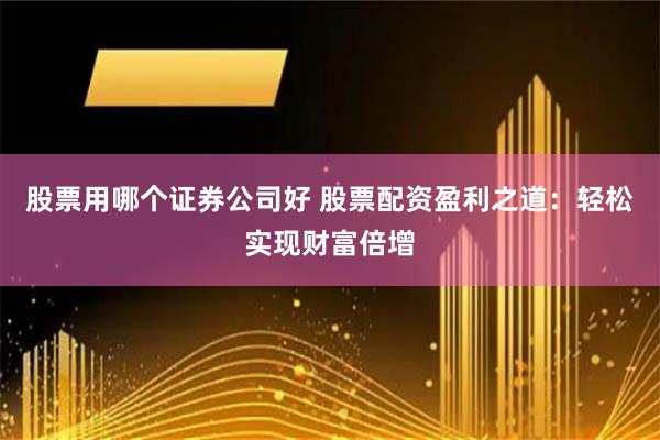 股票用哪个证券公司好 股票配资盈利之道：轻松实现财富倍增